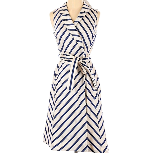 Banana Republic Dresses & Skirts - Banana Republic Stripe Midi Wrap Trench Dress